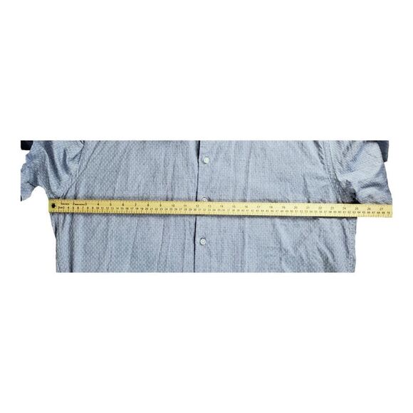 Joseph Abboud Sport Shirt XXL Button Up Short Sleeve Blue Geometric Print Casual - Picture 7 of 9